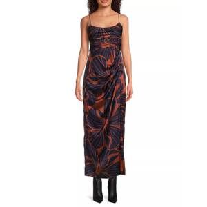NEW HUTCH luxe gown in copper block print plumeria